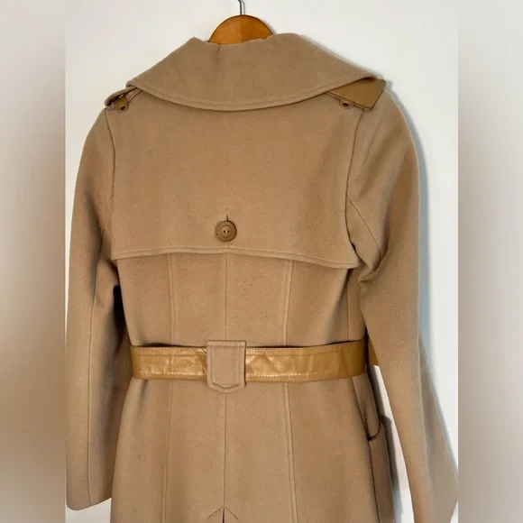 Mackage tan wool leather coat with buttons and pockets XS - Picture 10 of 15
